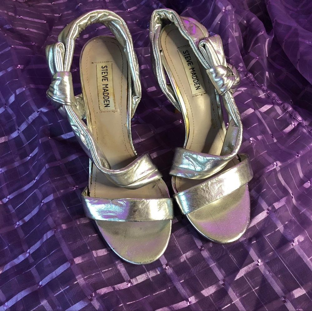 Silver Steve Madden Sandals